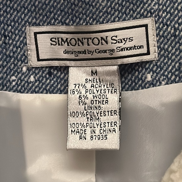Simonton Says Blue Donegal Jacket with Shearling Trim - Picture 6 of 9